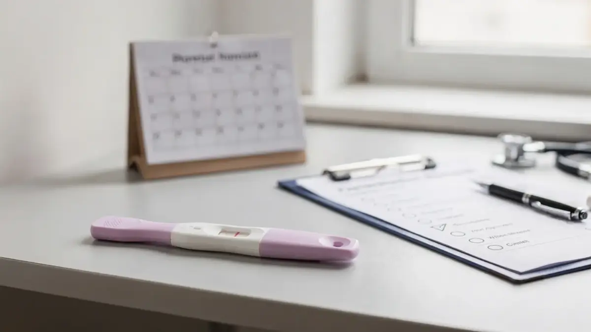 Schwangerschaftstest und Kalender zum Thema schwanger ohne Symptome